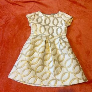 Crewcuts size 6 girls formal, metallic, a line dress with pockets and zipper